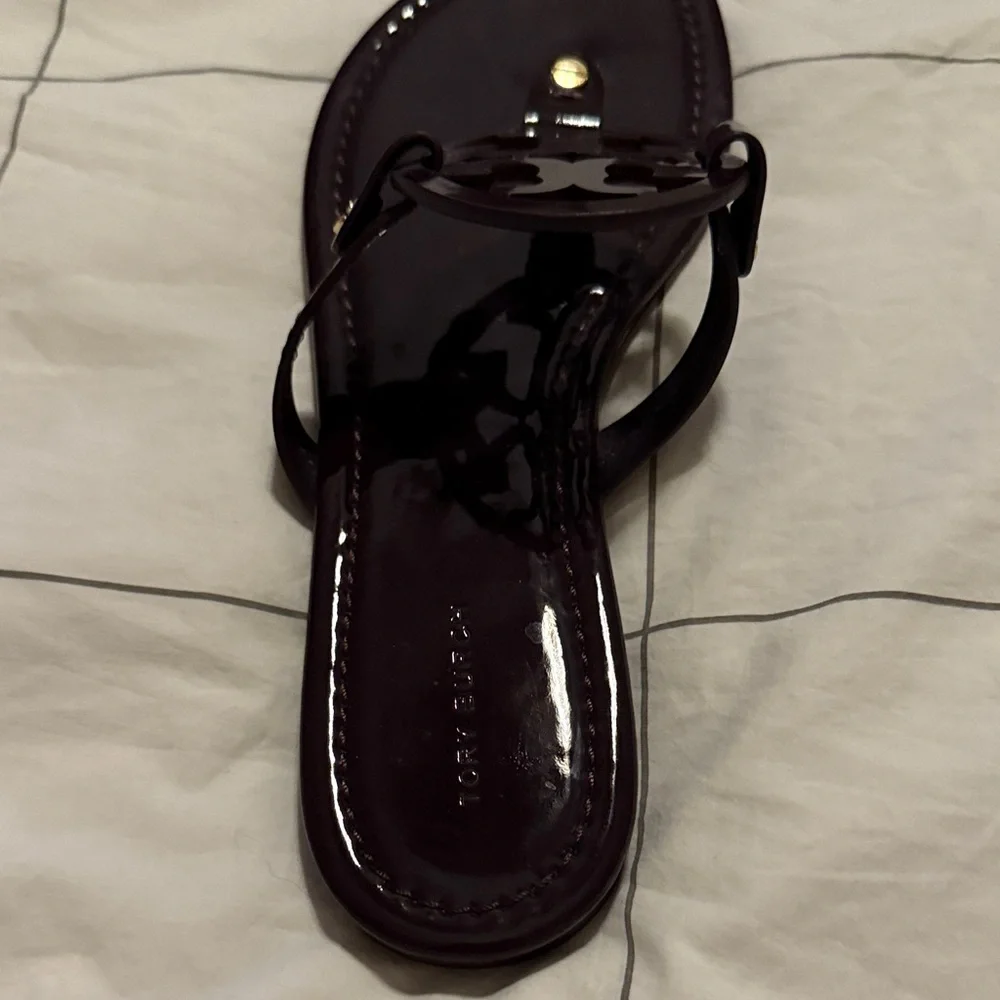Tory Burch Miller Sandals Dark‎ Purple Size 8.5 - Picture 5 of 7